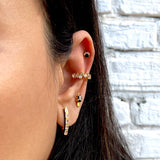 Glam Baguette Silver Ear Cuffs