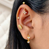 Heart Drop Silver Hoops