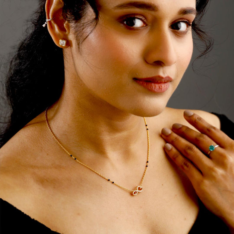 Heart Infinity Silver Mangalsutra