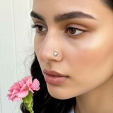 Heart Silver Nose Pin