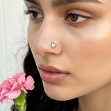 Heart Silver Nose Pin