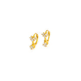 Heart Drop Silver Hoops