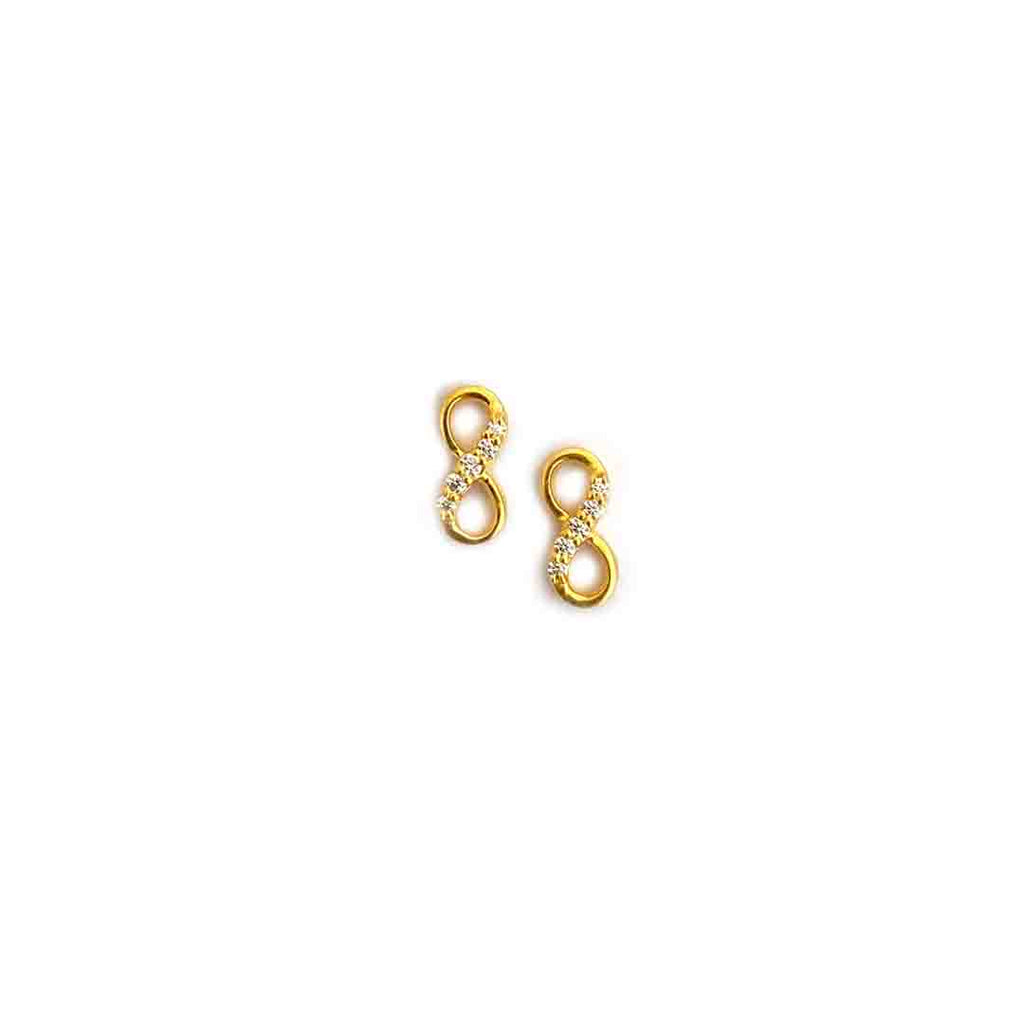 Sparkling Infinity Stud Earrings | Gold plated | Pandora US