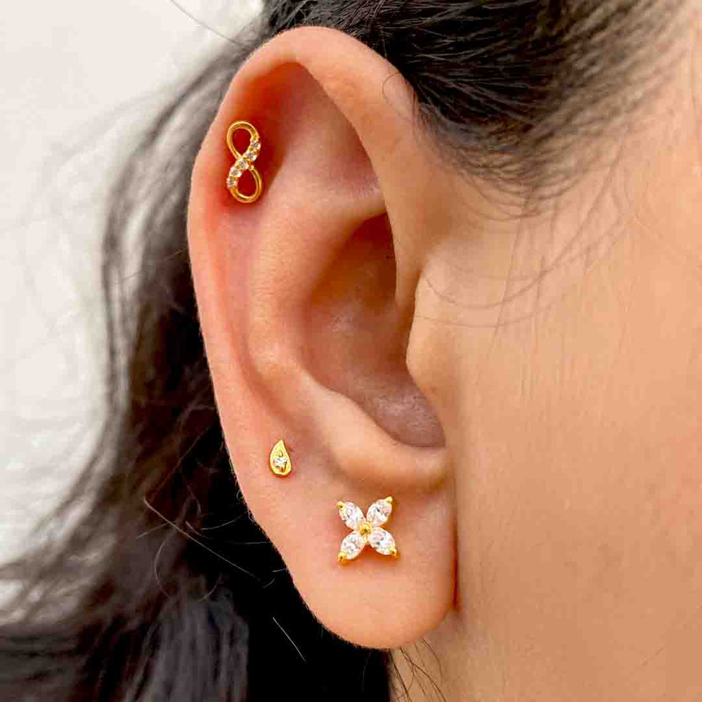 Sparkling Infinity Heart Stud Earrings | Sterling silver | Pandora US