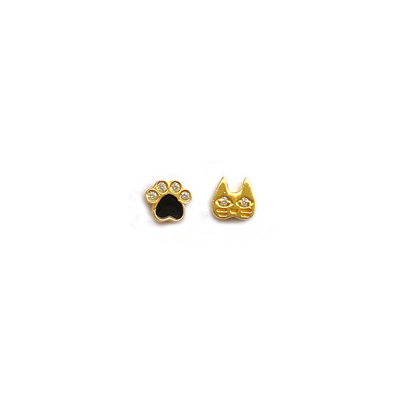 Kitty Paw Silver Earstuds