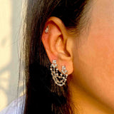 Opulent Statement Silver Earrings - Boldiful 
