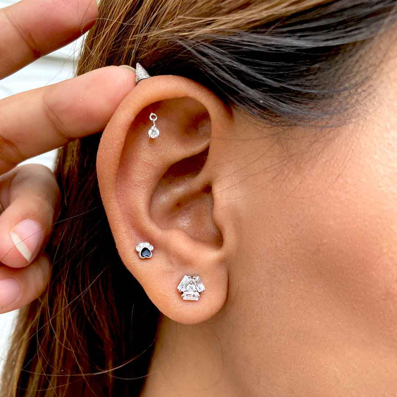 Paw Silver Studs