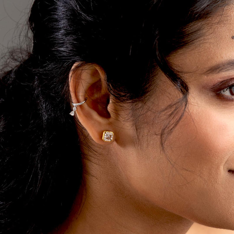 Pear Drop Silver Ear cuffs