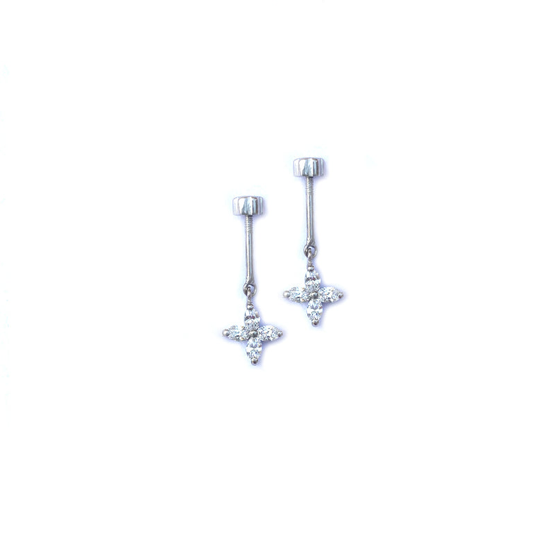 Quad Petal Drop Helix Earrings