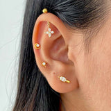 Quad Petal Drop Helix Earrings