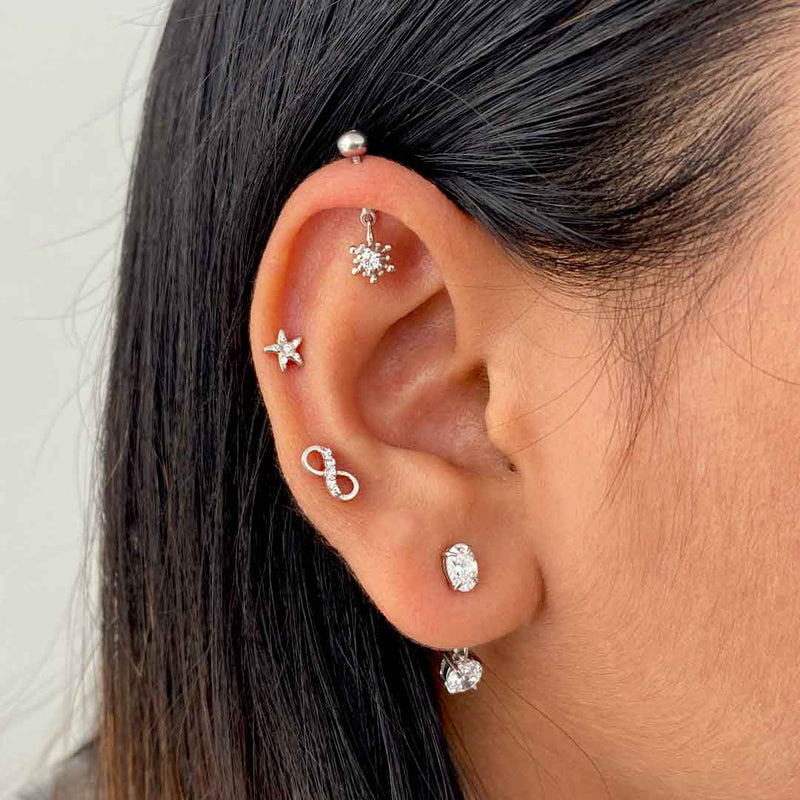 Starfish Silver Ear Studs