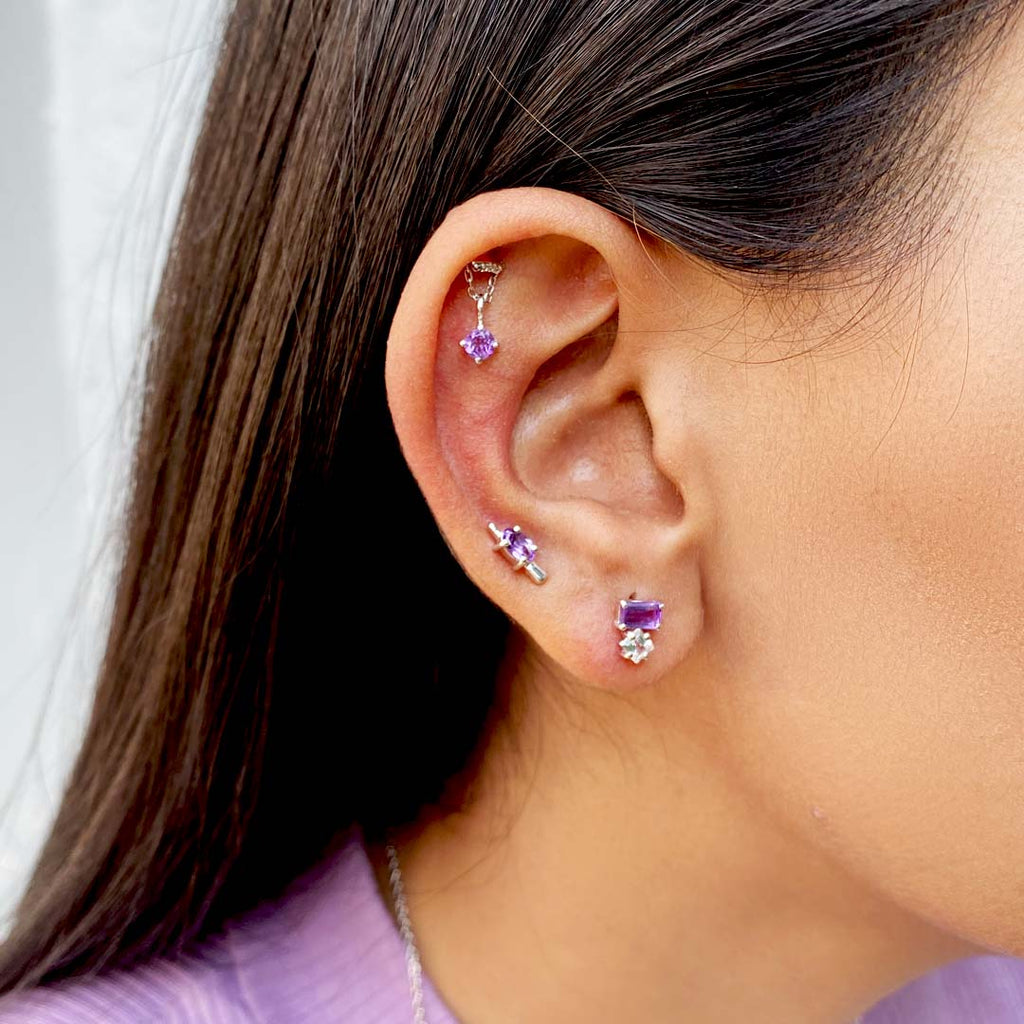 14K Gold 16G cartilage earrings White Gold Cartilage Earrings – OUFER BODY  JEWELRY
