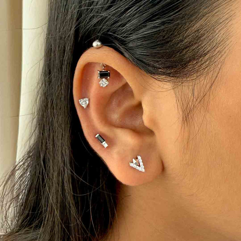 Vertex Silver Earstuds