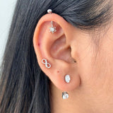 Infinity Helix Silver Earstuds