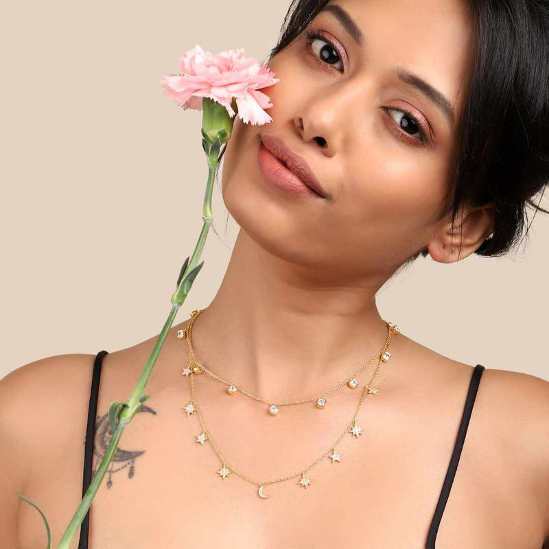 Airy Asscher Cut Zirconia Silver Necklace