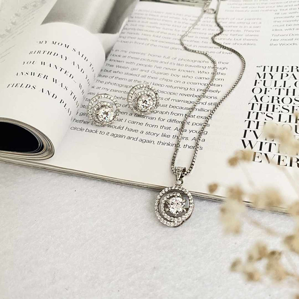 CIRCLE DROP NECKLACE- Sterling Silver - The Littl A$104.99 A$149.99 Chain  Necklace Circle Circle Necklaces