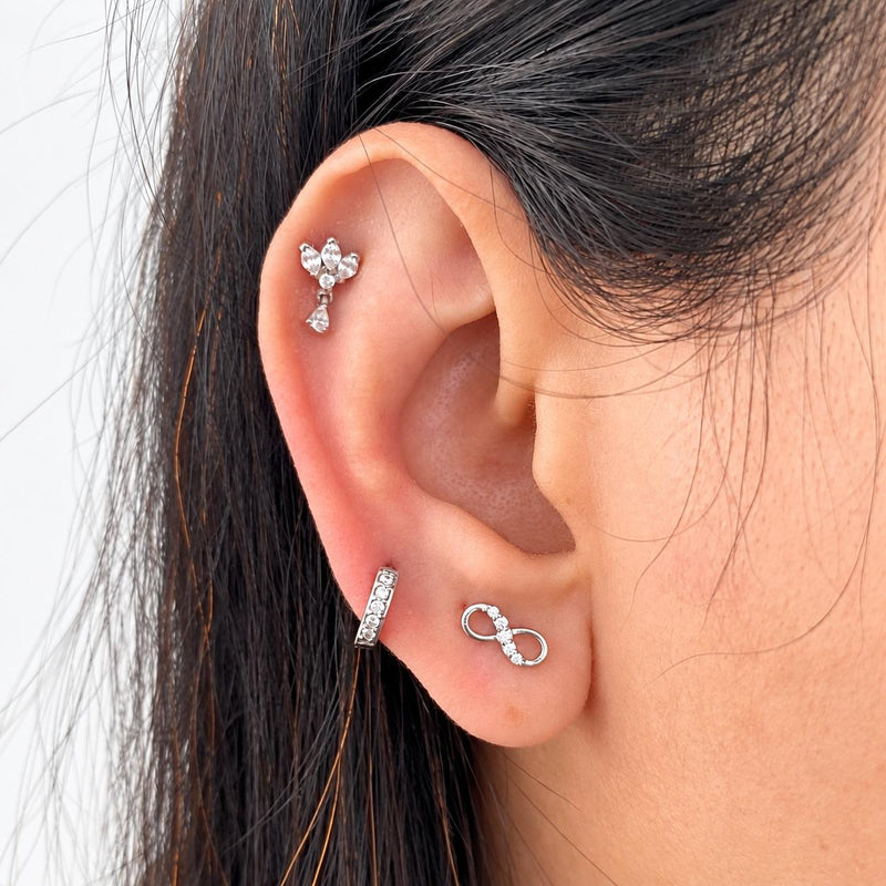 Infinity Helix Silver Earstuds