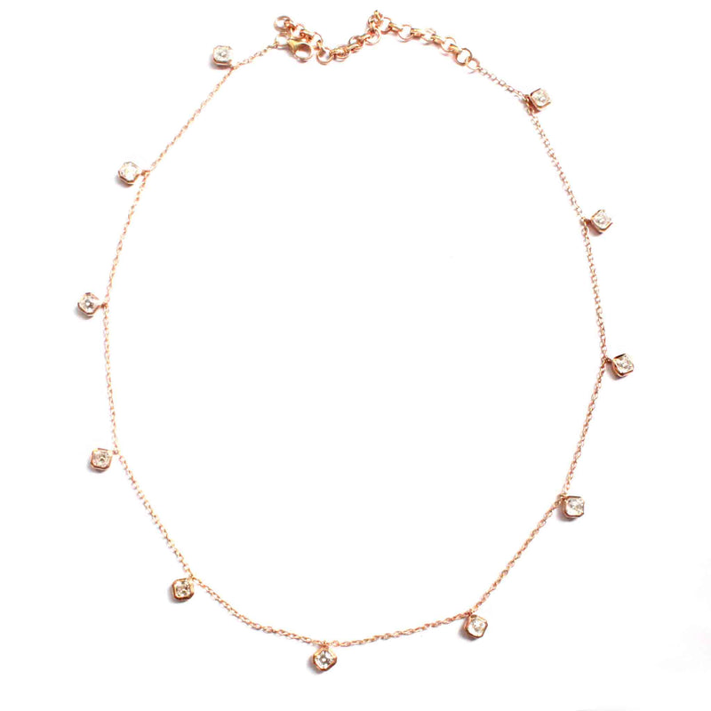 Airy Asscher Cut Zirconia Silver Necklace - Boldiful