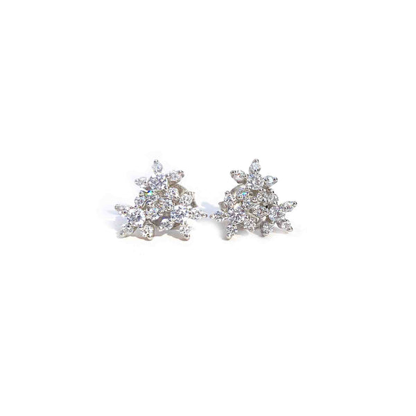 Allure Flower Cluster Silver Studs