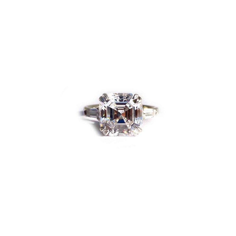 Argent Asscher Cut Silver Ring - Boldiful