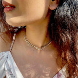 Baguette Drop Silver Necklace