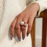 Baroque Pearl Silver Ring - Boldiful