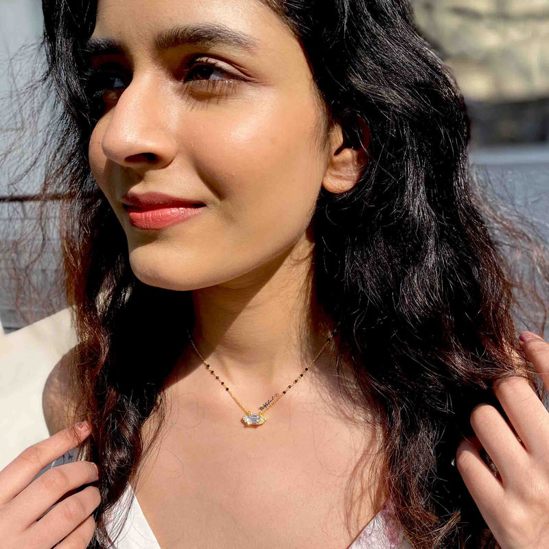 Belle Moissanite Gold Mangalsutra - Boldiful