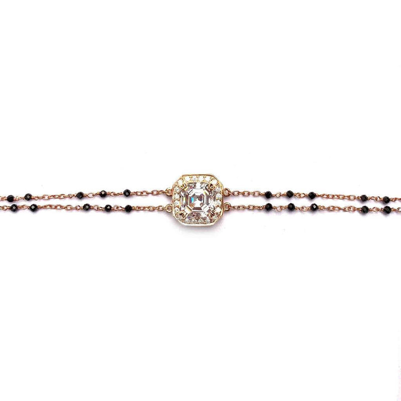 Blaze Asscher cut Mangalsutra Bracelet - Boldiful