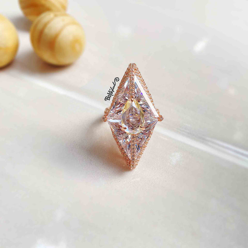 Blingy Statement Silver Ring - Boldiful