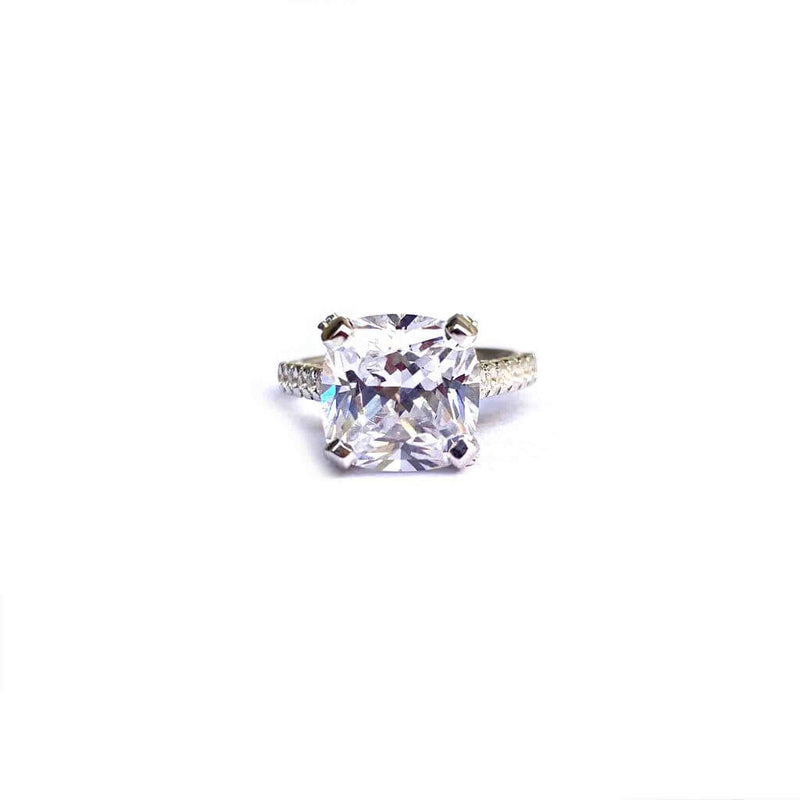 Bonny Cushion Cut Silver Ring - Boldiful