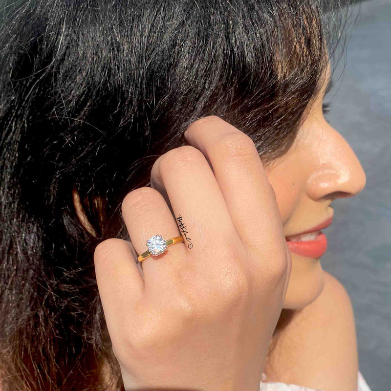 Brilliant Cut Moissanite Solitaire Ring - Boldiful