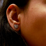 Heart Silver Stud Earrings - Boldiful
