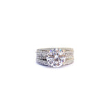 Camber Solitaire Silver Ring