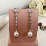 Caprice Silver Earrings With Pearl - Boldiful