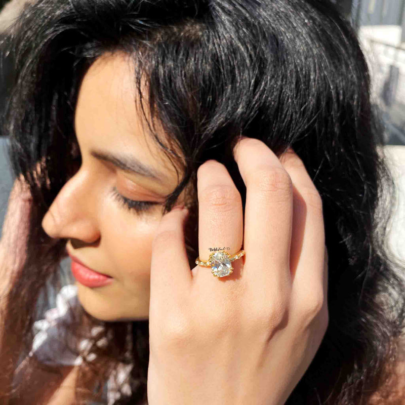 Classic Cushion Cut Gold Ring - Boldiful