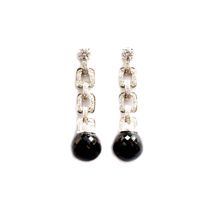Clique Black Spinel Ball Drop Earrings - Boldiful