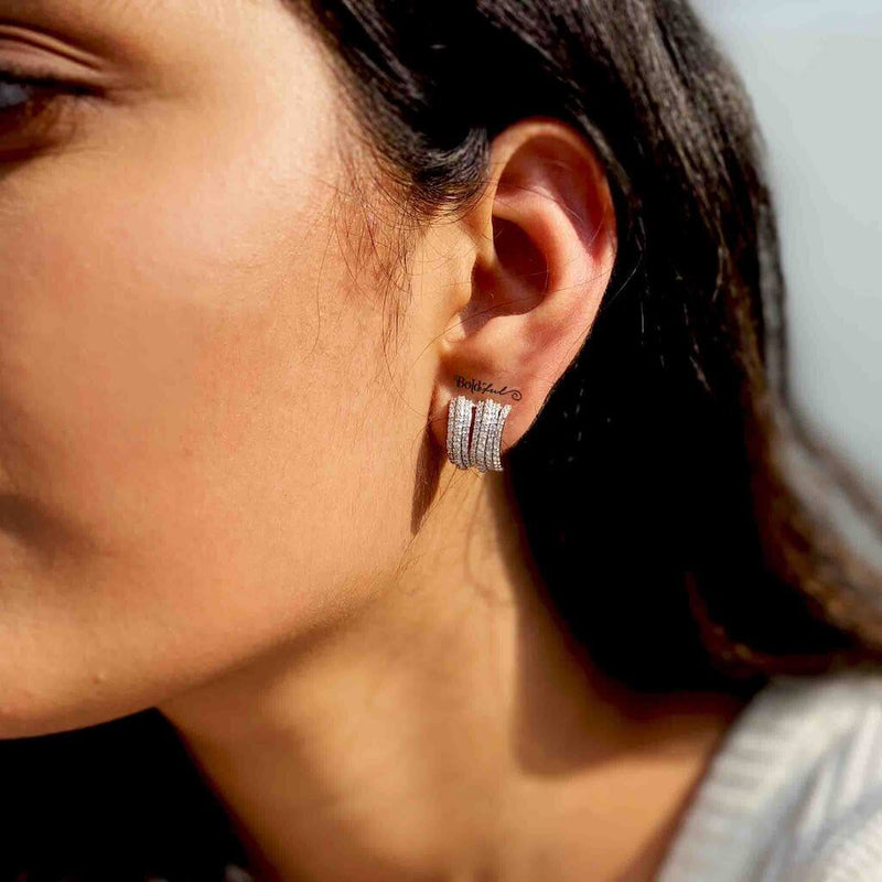 Curvy Silver Hoop Earrings - Boldiful