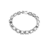 Dazzling Square Silver Chain Bracelet