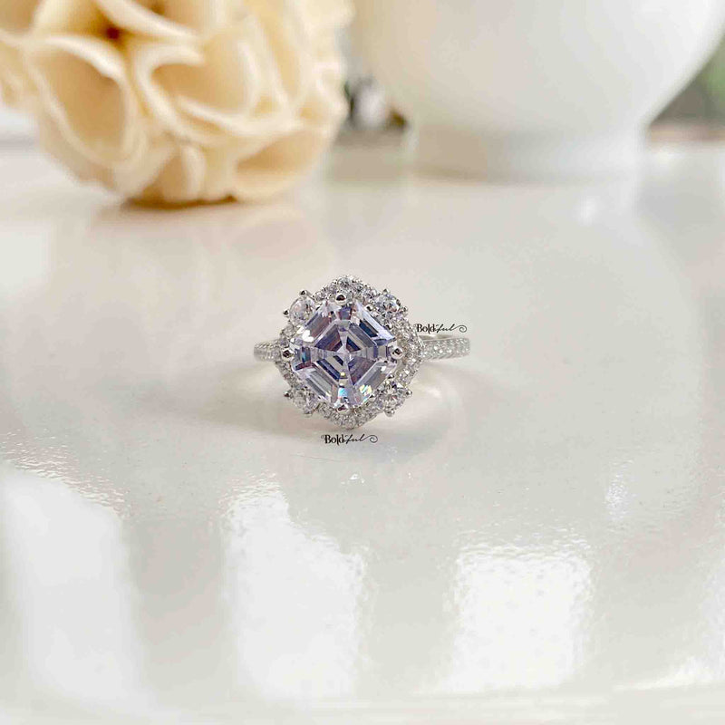 Diamond Asscher Cut Ring - Boldiful