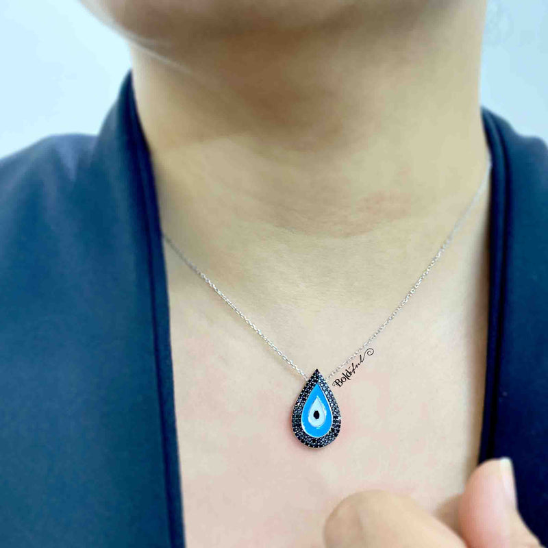 Divine Evil Eye Silver Pendant - Boldiful