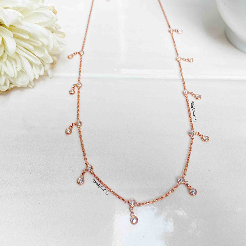 Double Droplet Charm Necklace - Boldiful