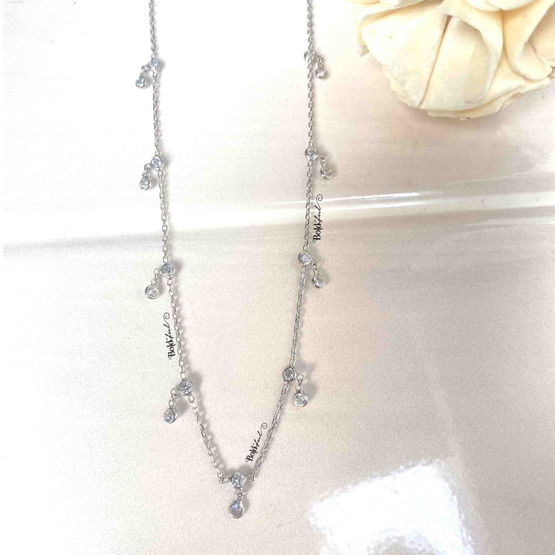 Double Droplet Charm Necklace - Boldiful