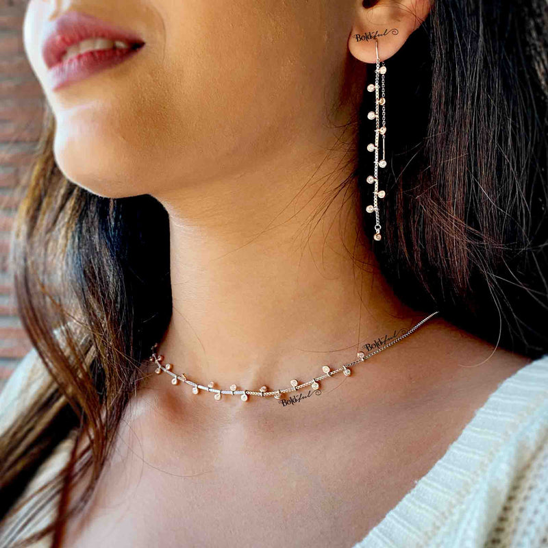 Dreamy Minimal Silver Necklace Set - Boldiful