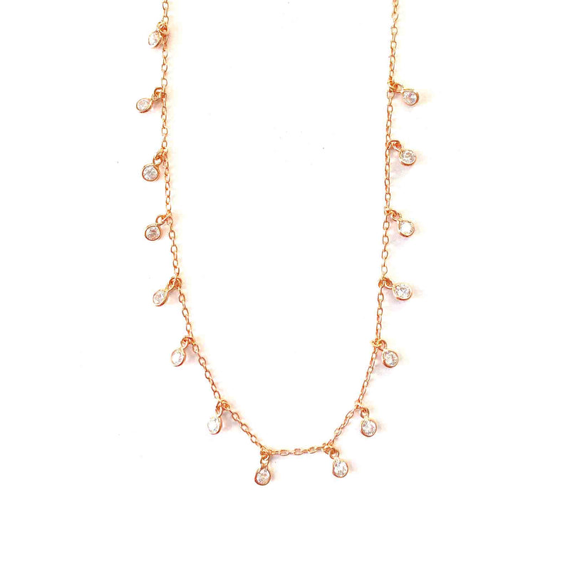 Droplet Charm Silver Necklace - Boldiful