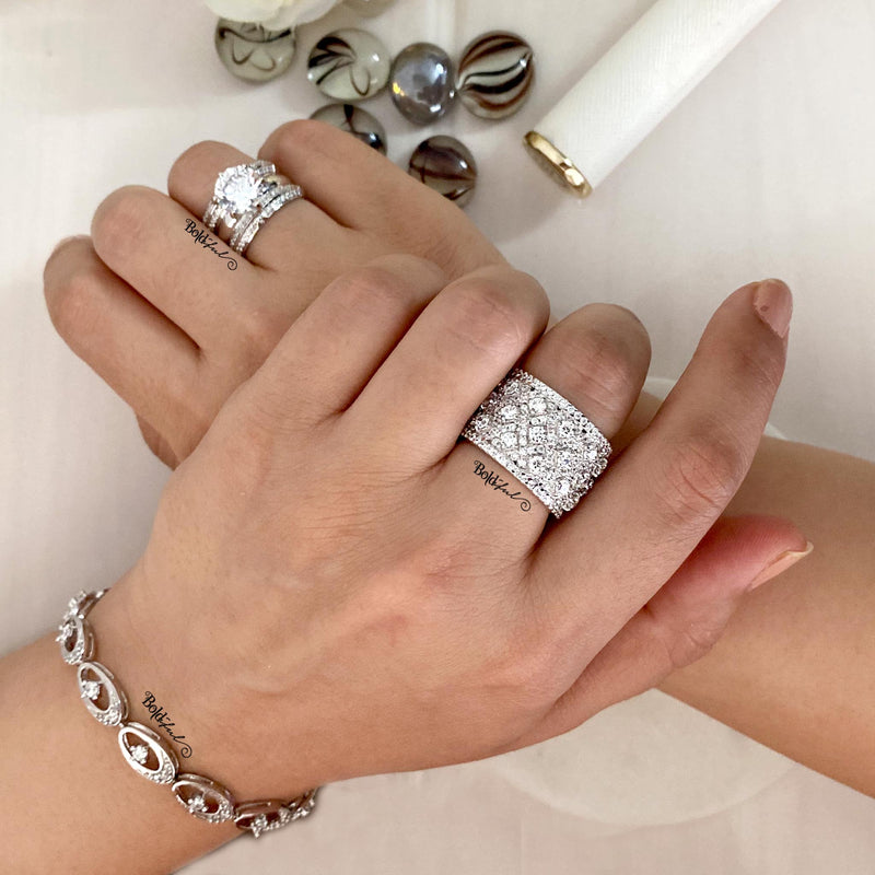 Empyrean Wide Silver Band - Boldiful