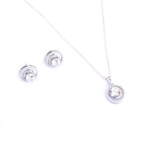 Enchanted Spiral Solitaire Silver Pendant Set