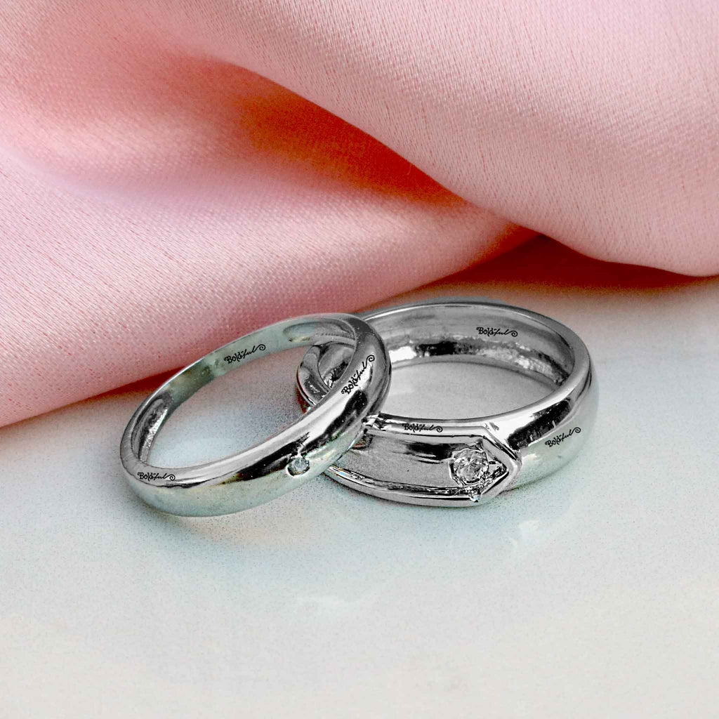 Silver Frosted Stainless Steel Love Promise Ring Couple Engagement Wedding  Band | eBay