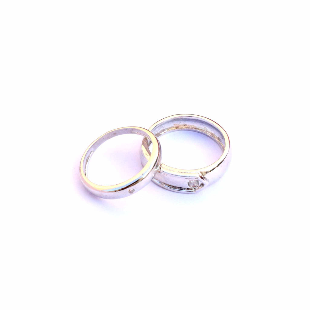 Simple Matte Finish Platinum & Rose Gold Couple Rings JL PT 634 –  Jewelove.US