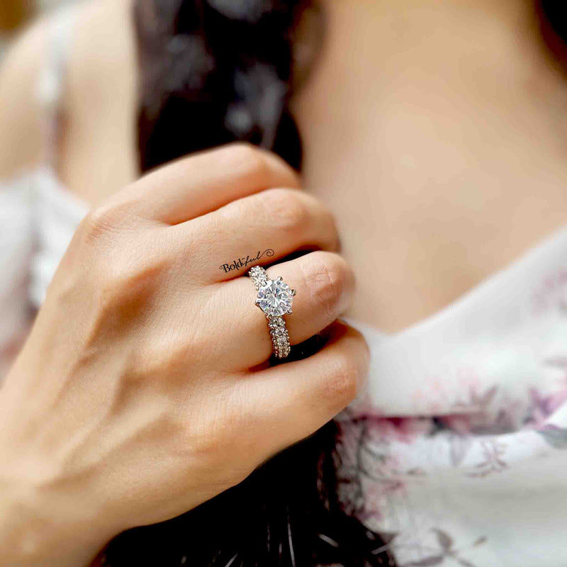 3.27ct Halo Twist Round Cut Wedding Ring Set Engagement Diamond Simula – A  Sense of Style