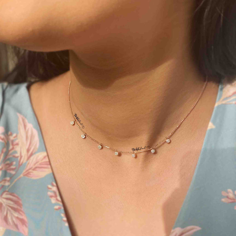 Flower Charm Silver Necklace